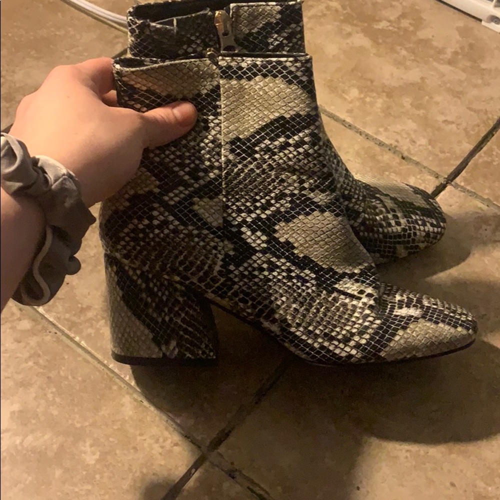 ASOS snake print ankle boots